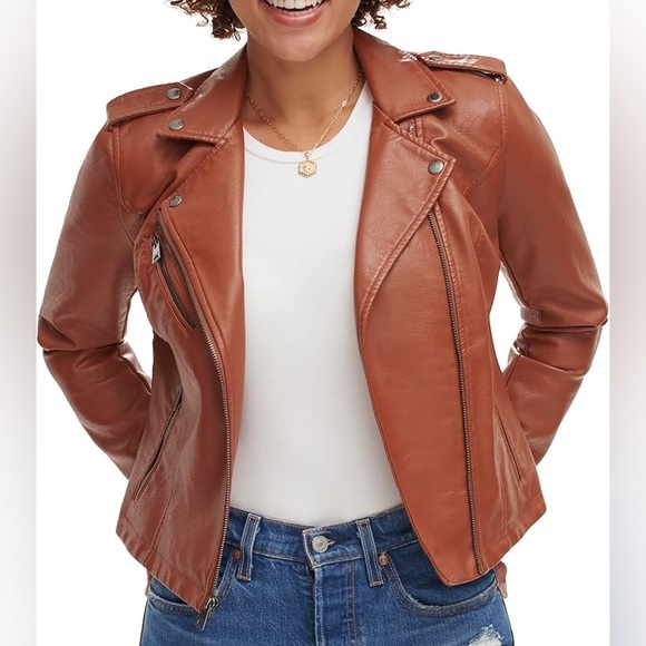 Levi's womens The Classic Faux Leather Moto Jacket - Picture 2 of 14